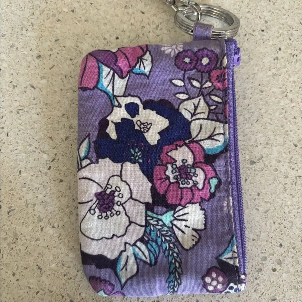 Vera Bradley Purple Floral Keychain ID/ Wallet